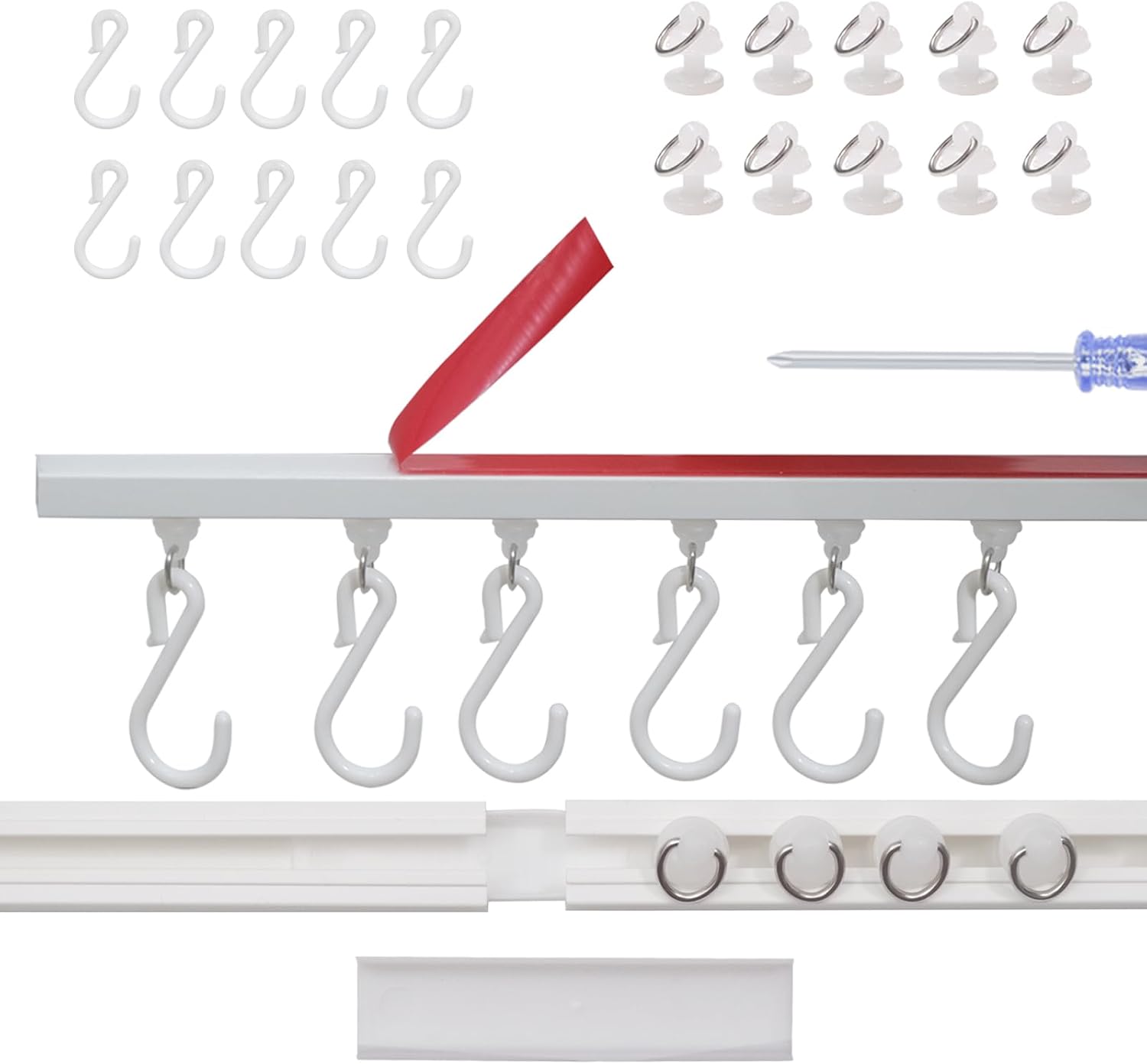 Easy Install Self-Adhesive Curtain Track - Damage-Free Hanging