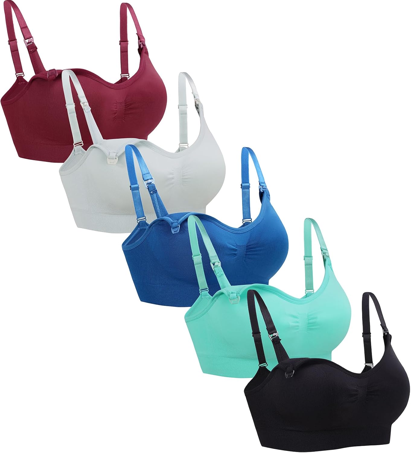 Suekaphin Nursing Bra 5PACK Wireless Maternity Bra for Moms