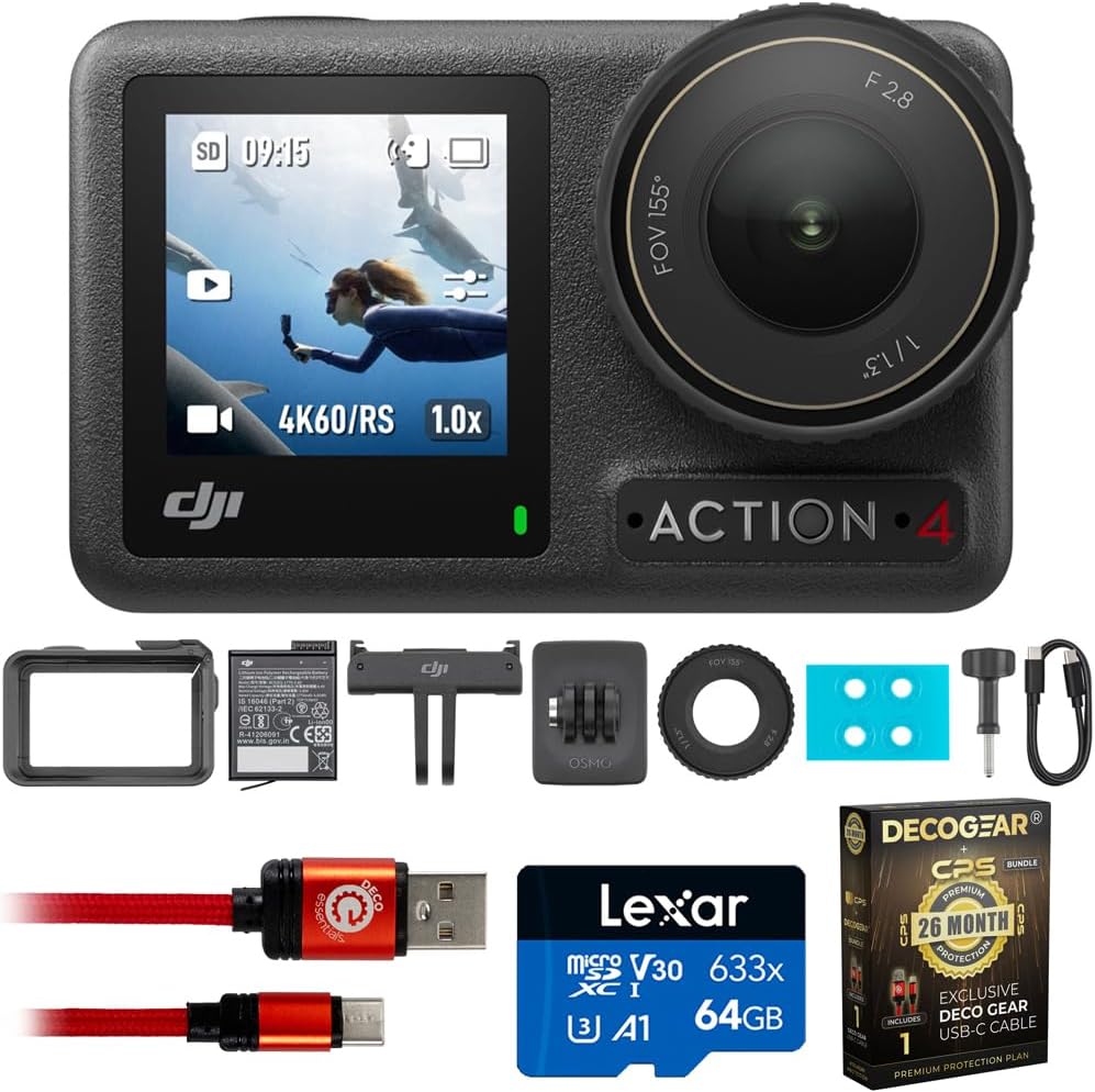 DJI Osmo Action 4 - 4K/120fps Waterproof Bundle