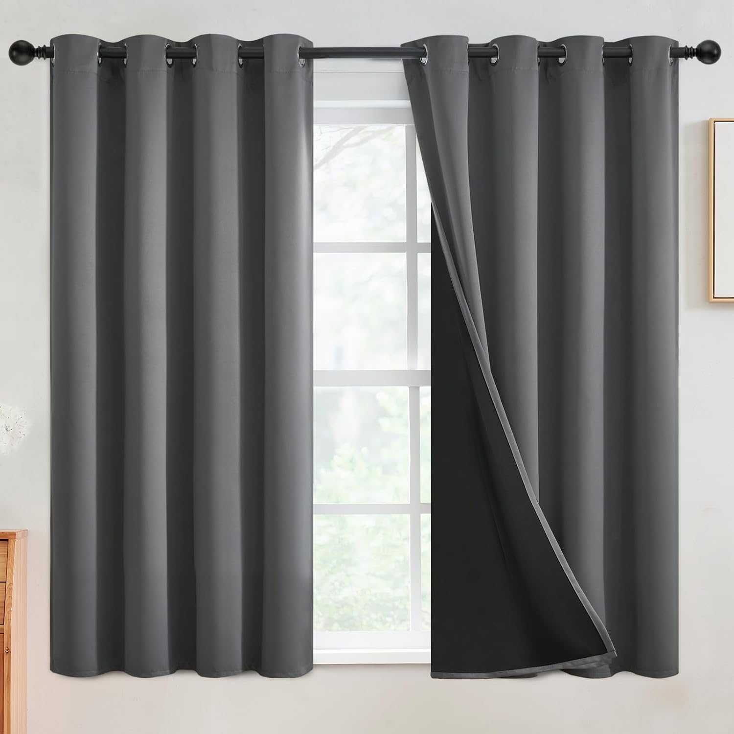 SimpleHome 100% Blackout Curtains for Bedroom and Living Room