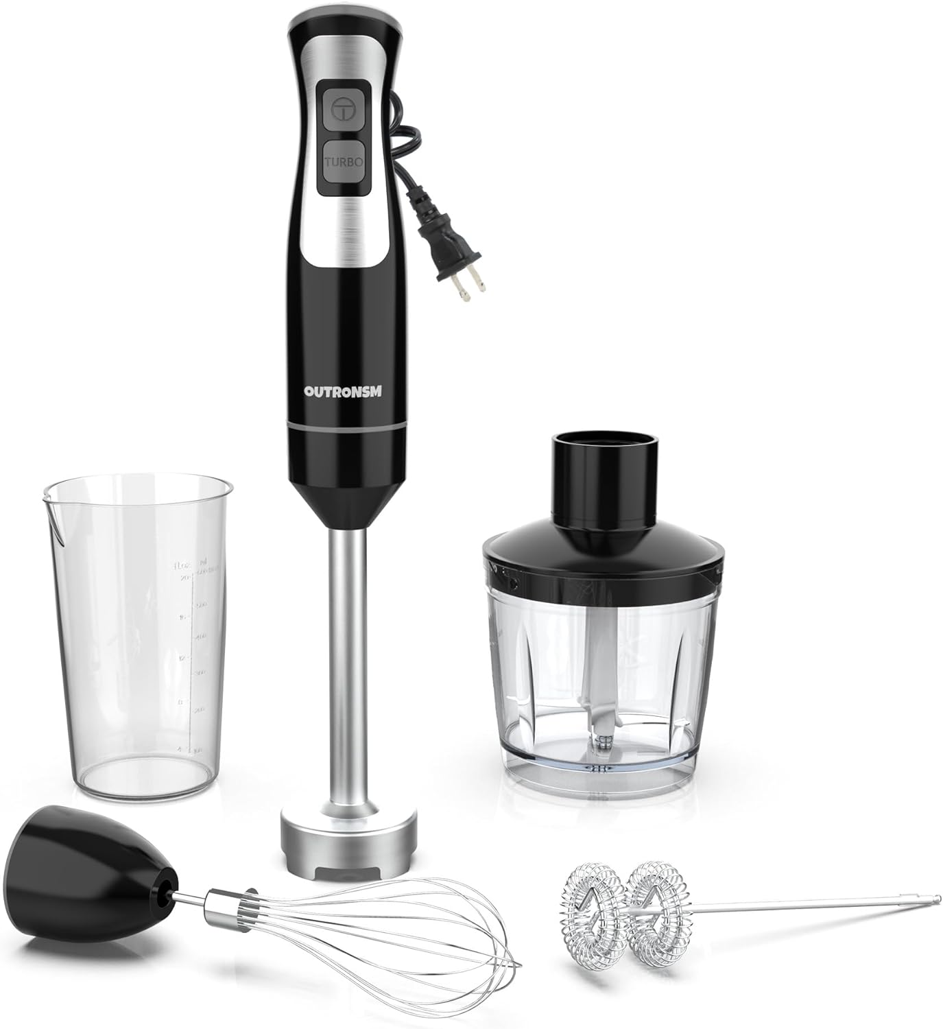 5-in-1 Handheld Immersion Blender Kit - Black