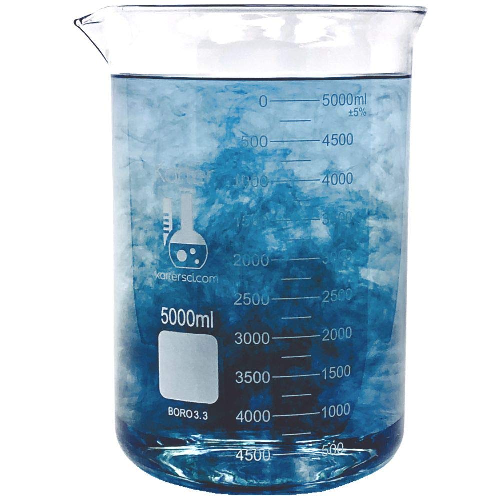 5000ml Beaker Low Form Griffin Borosilicate Glass Case of 4