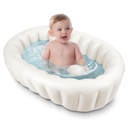 Inflatable Baby Bathtub for Travel, Air Pump Included