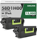 58D1H00 Black Toner Cartridge 2-Pack - High Yield Replacement