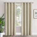YoungsTex Beige Blackout Curtains for Bedroom - Thermal Insulated