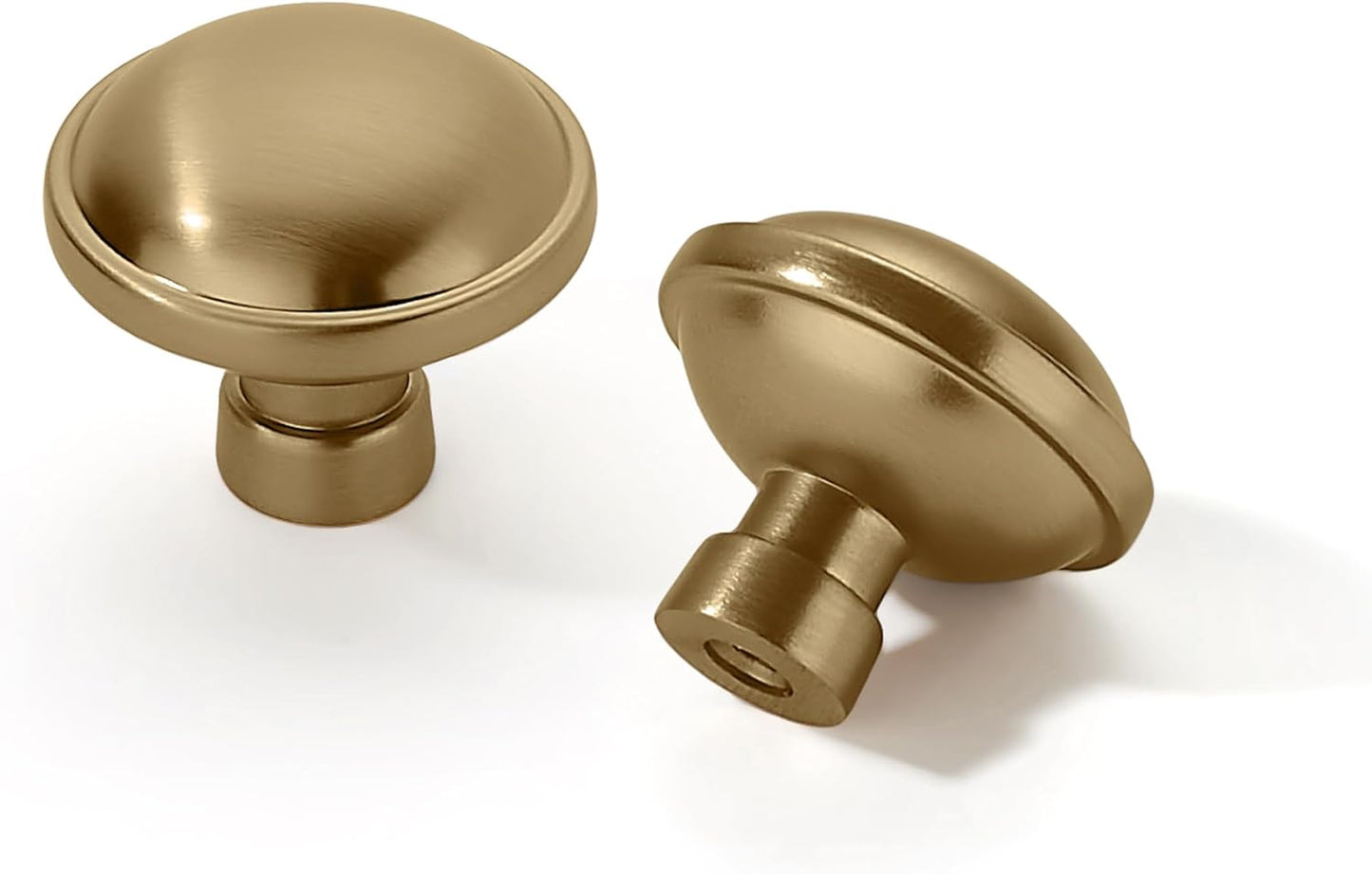 Brushed Brass Cabinet Knobs - 20 Pack for Kitchen & Dresser