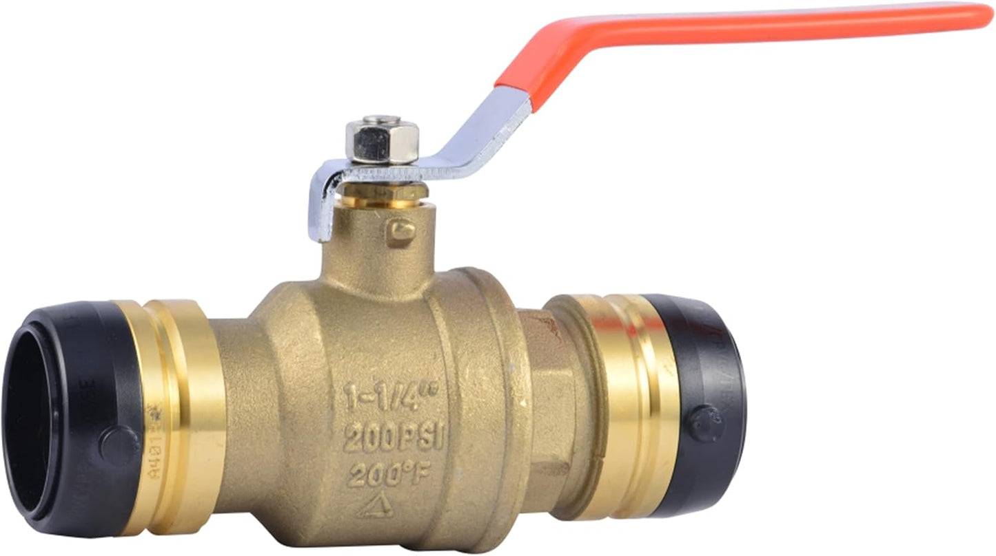 SharkBite 1-1/4 x 1-1/4 Inch Ball Valve for Easy Plumbing