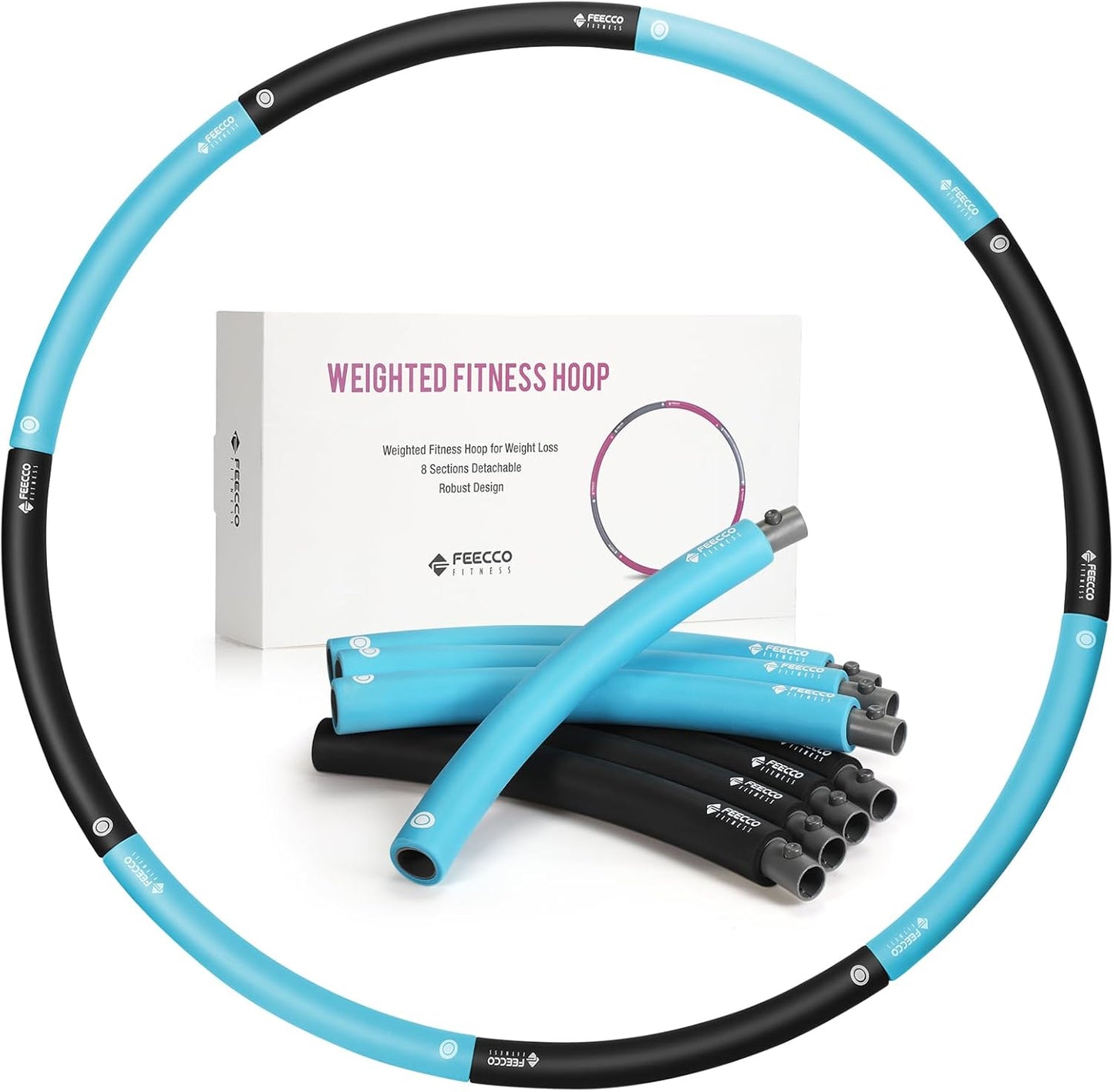 FEECCO Weighted Fitness Hoop for Effective Weight Loss Workouts