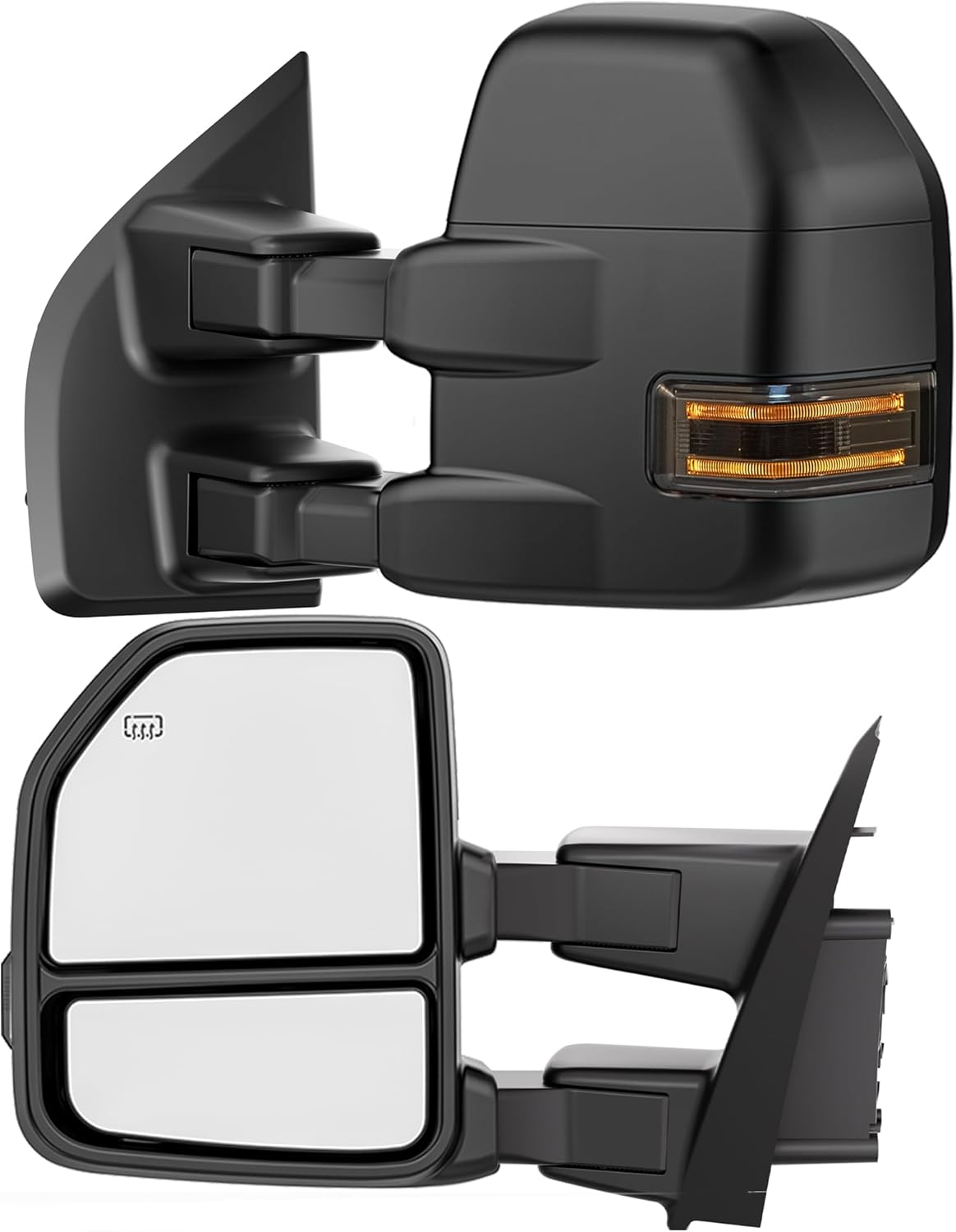 Smoked Power Heated Tow Mirrors for 2015-2020 Ford F150 Trucks