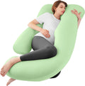U Shaped Pregnancy Pillow for Pregnant Women - Light Green Cooling