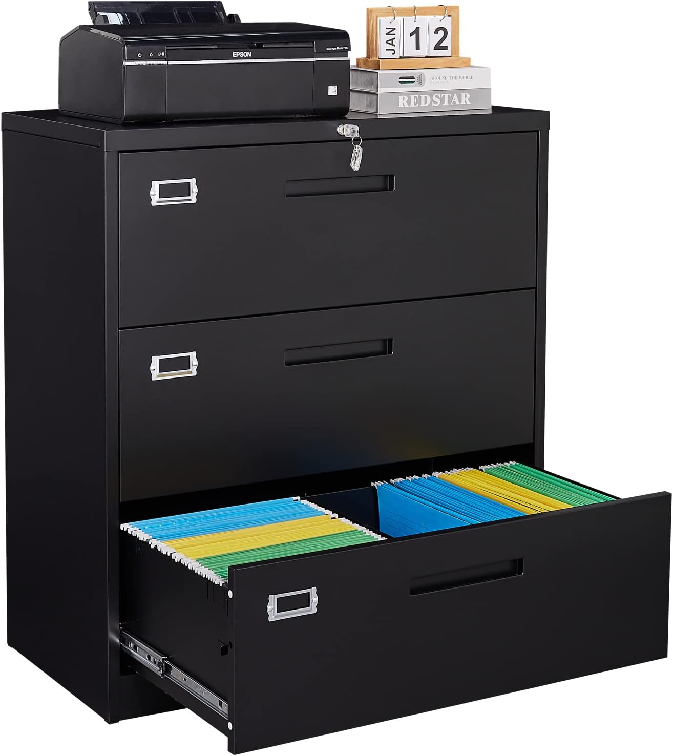SISESOL 3 Drawer Lateral File Cabinet for Office and Home Use