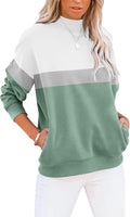 Women's Lightweight Mock Turtleneck Tunic Sweatshirt - Pocketed Casual