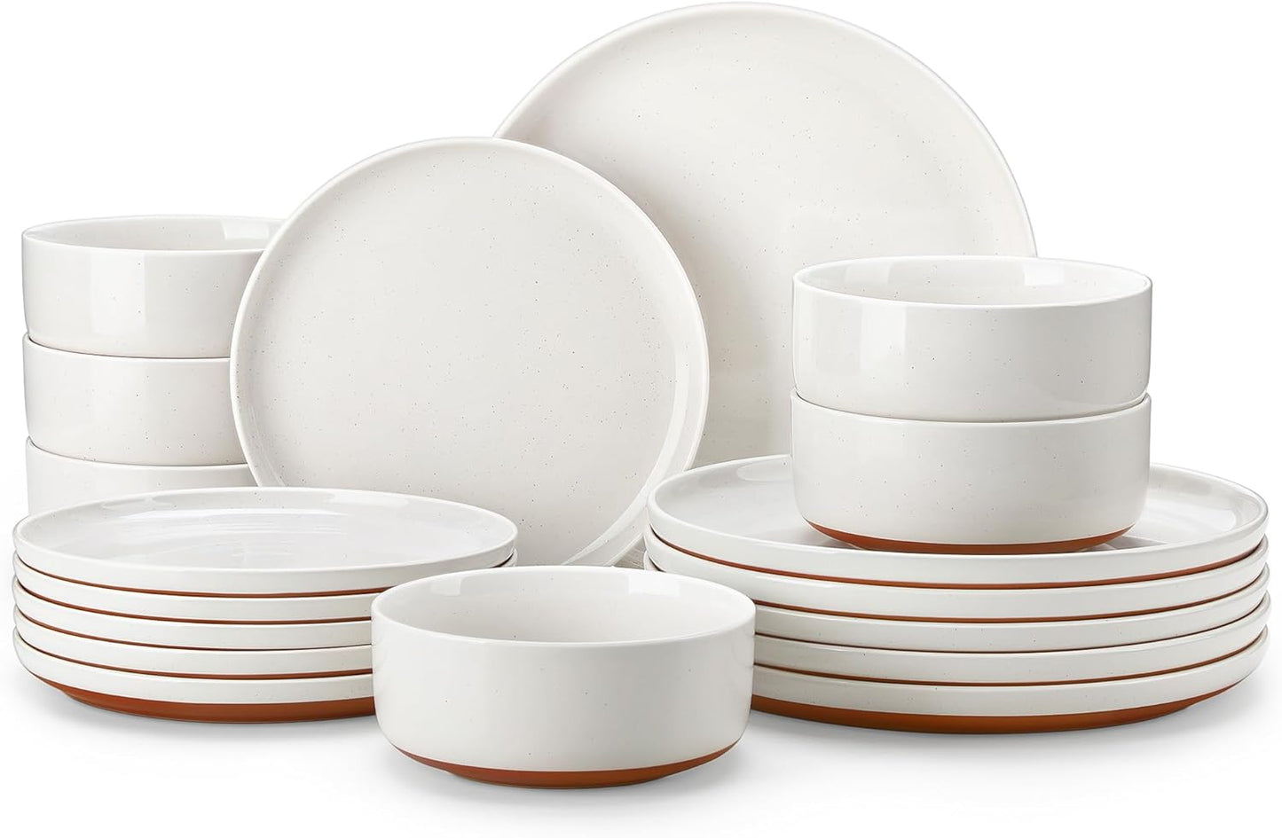 MALACASA 18 Piece Modern Ceramic Dinnerware Set for 6 People
