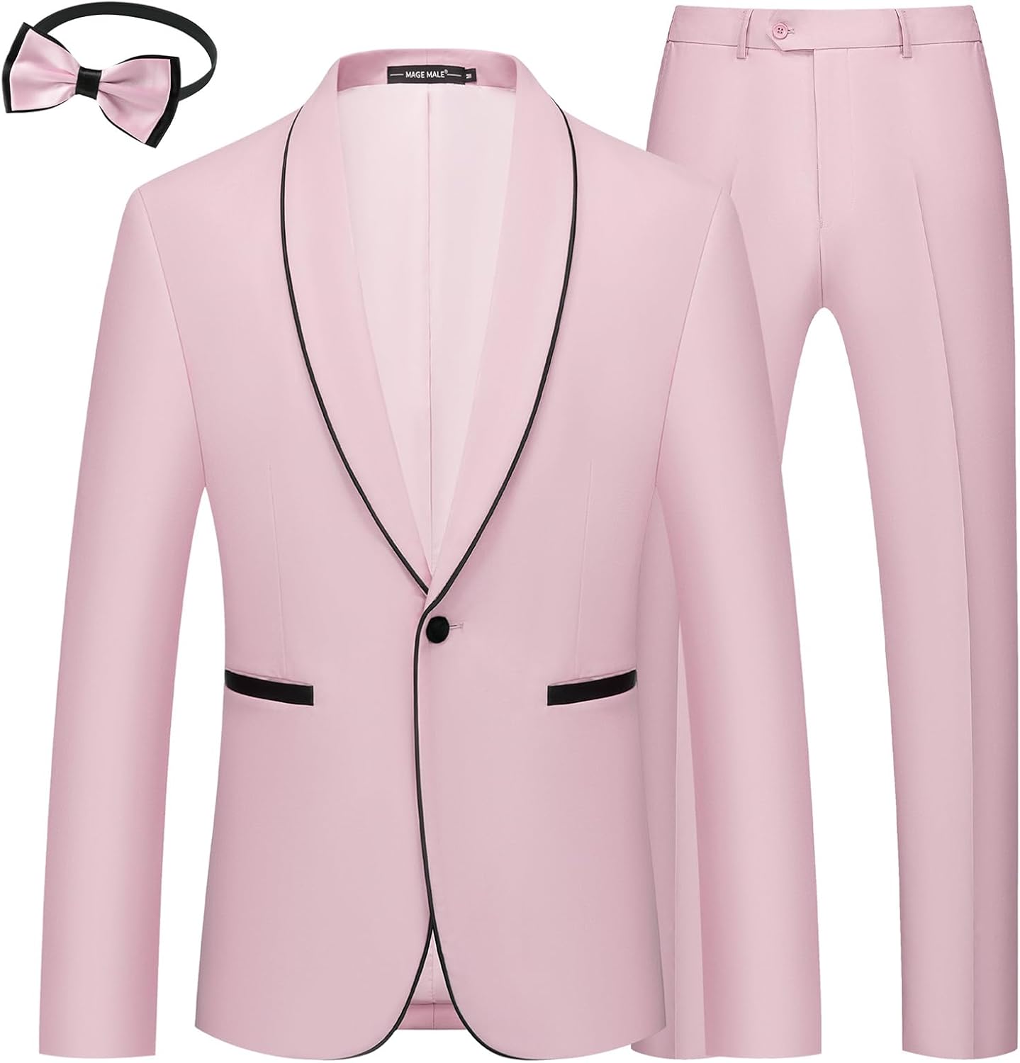 MAGE MALE Mens Tuxedo Shawl Lapel Slim Fit Suit Set for Weddings