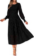 Wedding Guest Dresses for Women Floral Maxi Long Sleeve Dress - Fall