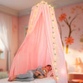 Pink Princess Bed Canopy with Lights - Fairy LED Canopy for Girls