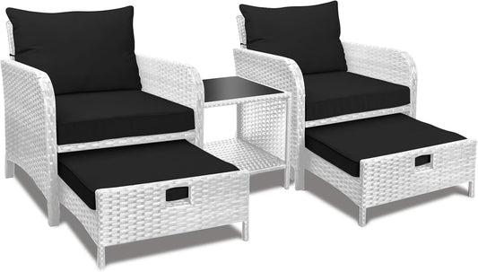LEVELEVE Balcony Furniture 5 Piece Patio Set for Outdoor Relaxation