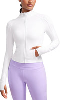 Butterluxe Womens Cropped Slim Fit Workout Jacket - Thumbhole Fit