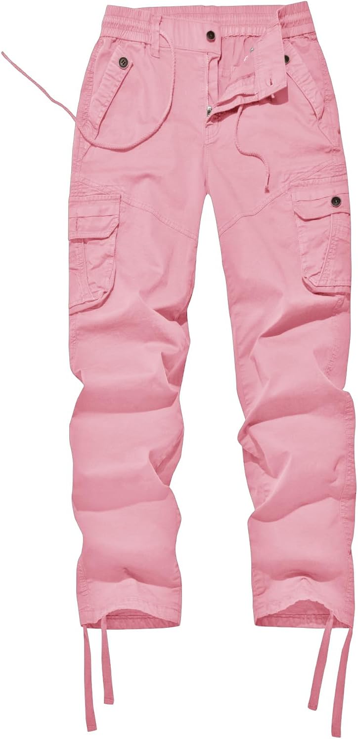 FOURSTEEDS Women's Mid Rise Cargo Pants for Outdoor Activities