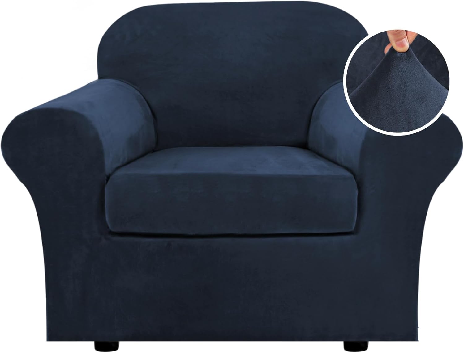 H.VERSAILTEX Rich Velvet Stretch Chair Slipcover for 49 Inch