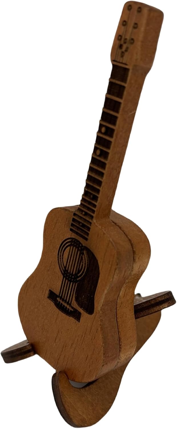 Vintage Wooden Guitar Pick Box - Stylish Storage