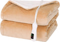 Electric Heated Blanket Throw 50 in x 60 in Camel - 9 Heat Levels
