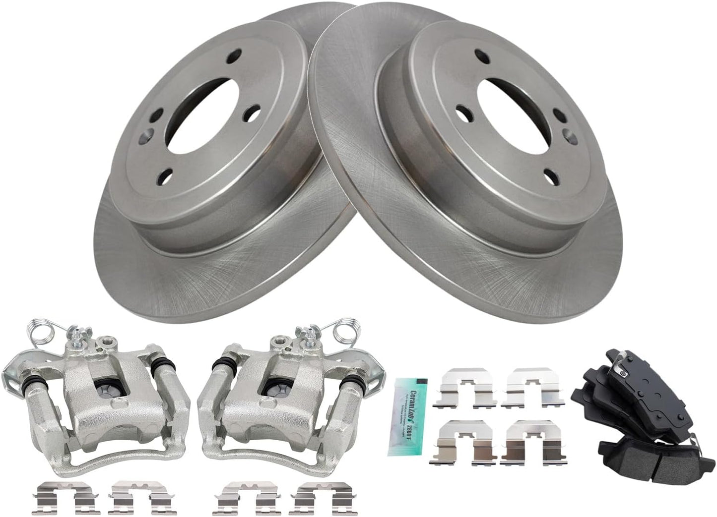 TRQ Rear Brake Pad & Rotor Kit for 2012-2017 Kia Rio Vehicles