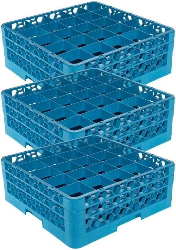 OptiClean 25 Compartment Glass Rack with Extenders for Durability