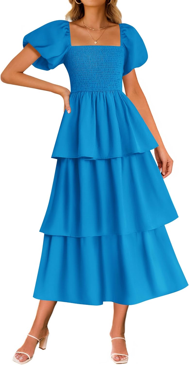 ZESICA Women's Boho Midi Dress for Summer Beach Vacations