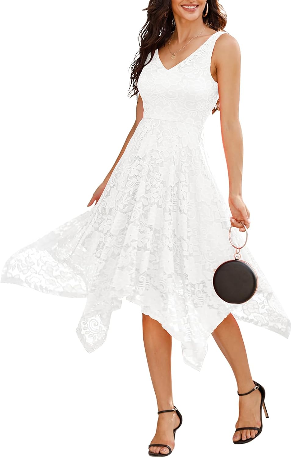 Meetjen Women's Lace Cocktail Party Dress for Wedding Guests
