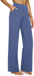 Women Wide Leg Yoga Pants with Pockets High Waist - Stretch