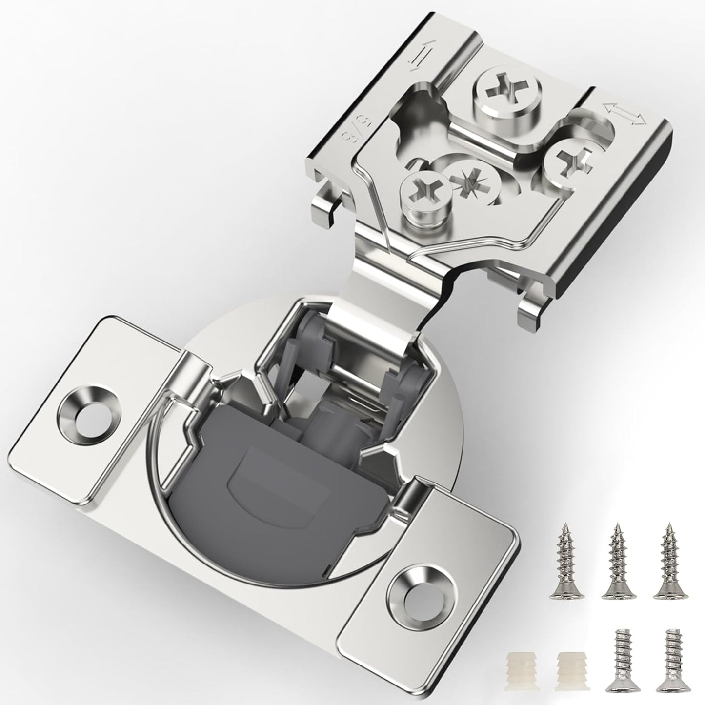 Furniware 50 Pieces 5/8 inch Overlay Soft Close Cabinet Hinges