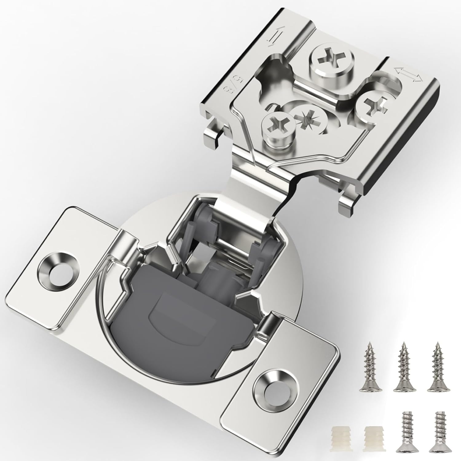 Furniware 20 Pieces 5/8 inch Overlay Soft Close Cabinet Hinges