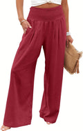 ANRABESS Women Linen Palazzo Pants High Waist Wide Leg - Summer Chic