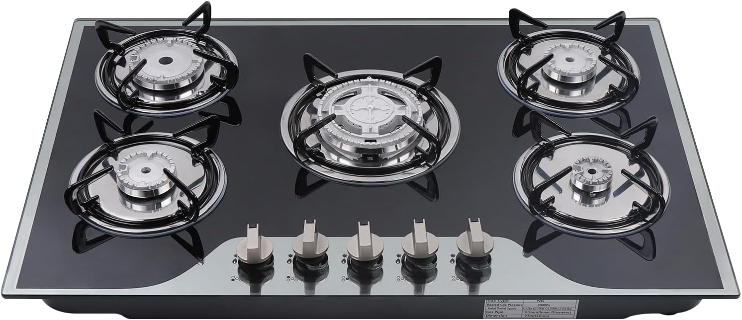 30 Inch Gas Cooktop with 5 Burners for Efficient Cooking