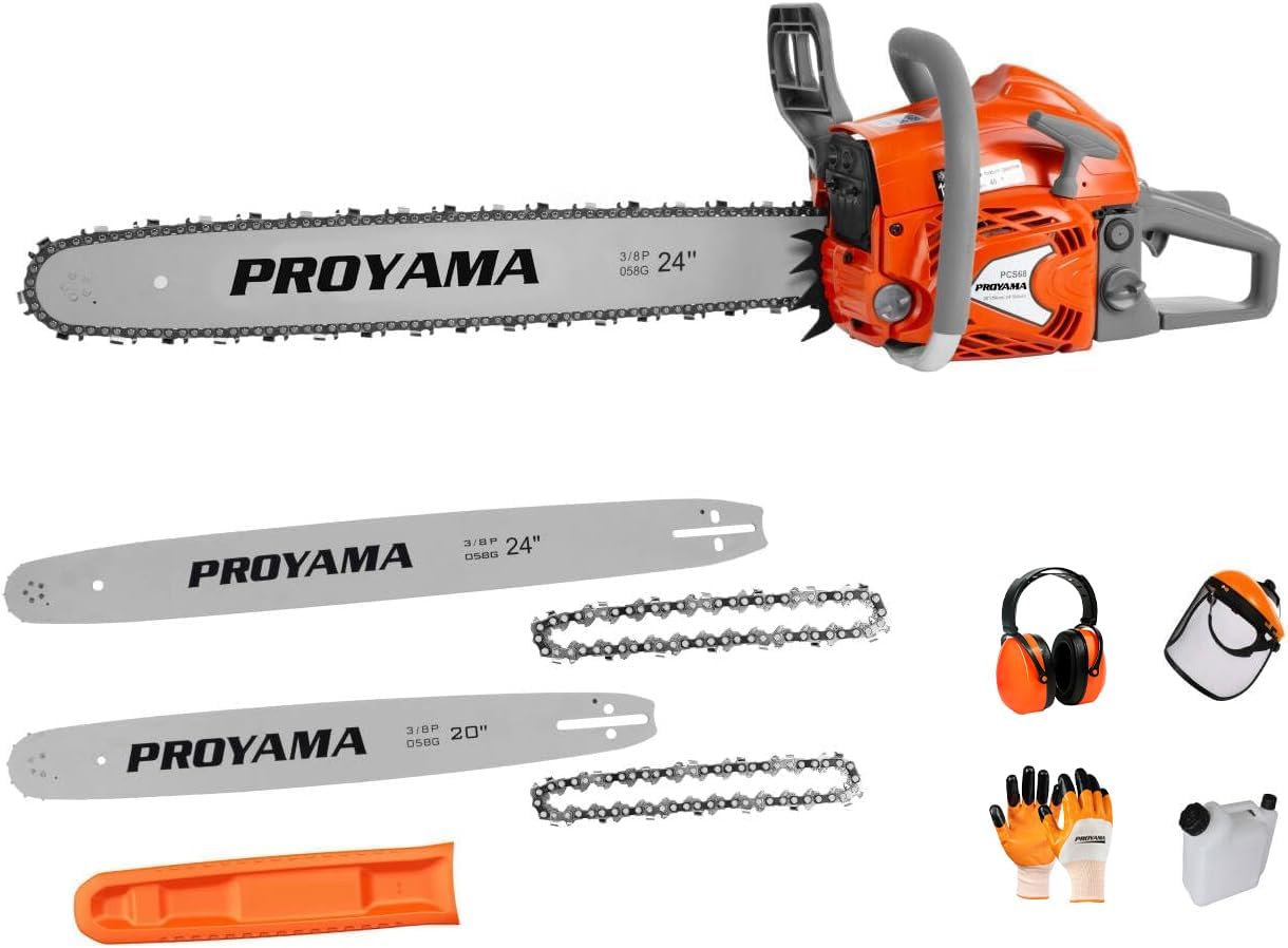 PROYAMA 68CC 2-Cycle Chainsaw for Effortless Tree Cutting