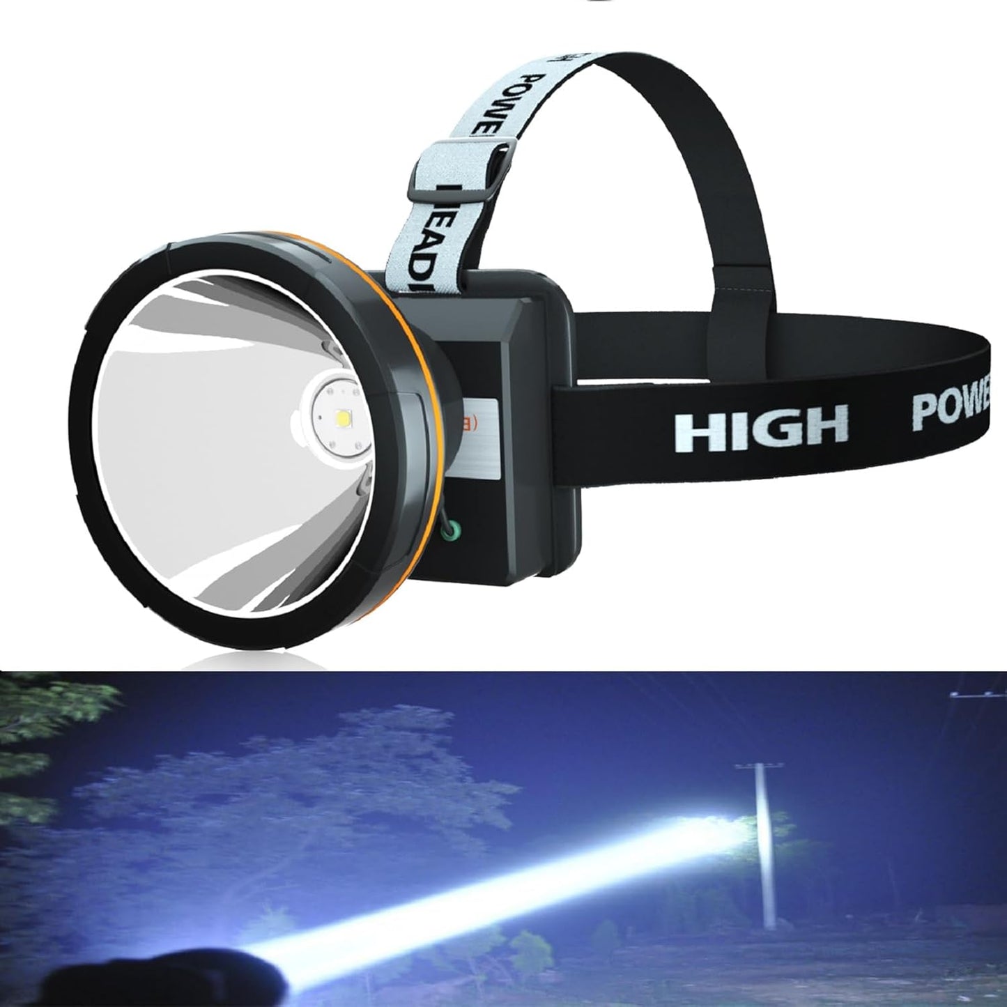 Super Bright Headlamp Rechargeable LED Spotlight for Outdoor Use