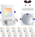 6in Square LED Recessed Lighting 5CCT Dimmable - Ultra Thin Pack