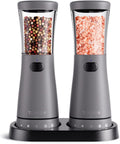 Electric Salt and Pepper Grinder Set with Storage Base - Rechargeable