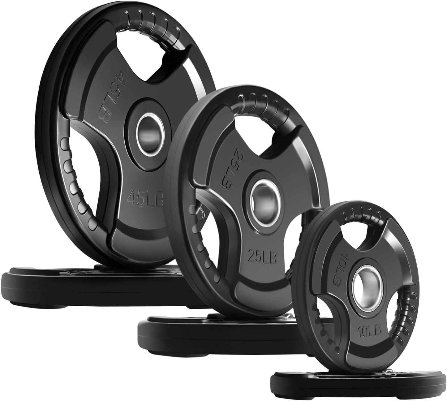 RitFit Olympic Rubber Grip Plates for Weightlifting and Strength