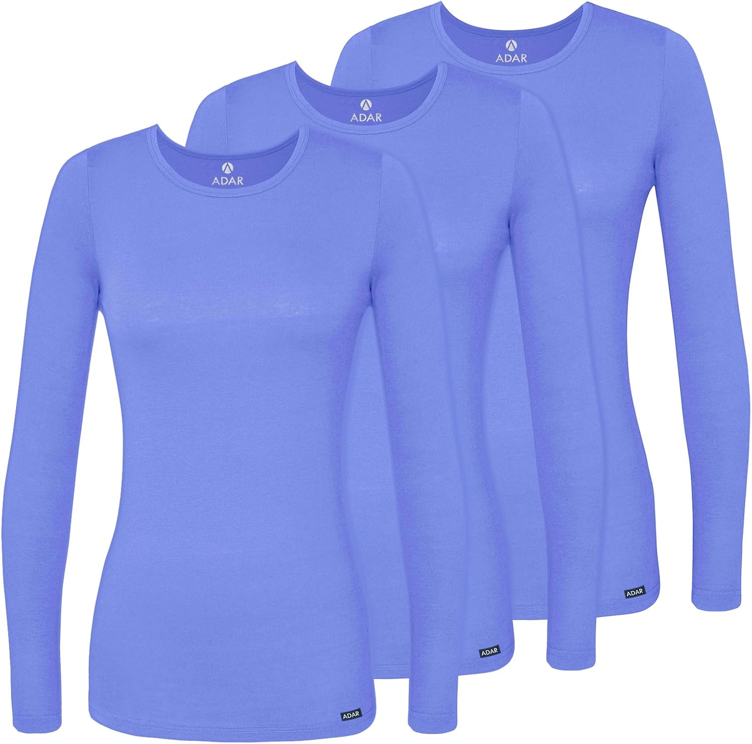 Adar Underscrubs for Women - Long Sleeve Comfort Tee 3 Pack