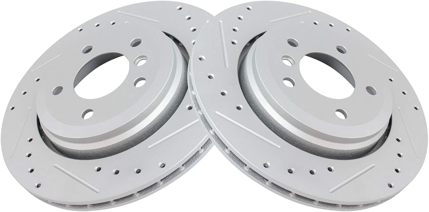 TRQ Rear Performance Brake Rotors Set for BMW 330Ci 330i 330xi