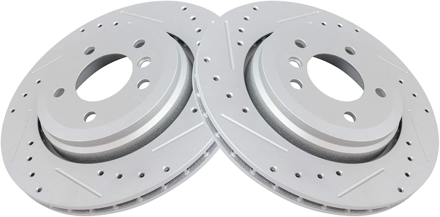 TRQ Rear Performance Brake Rotors Set for BMW 330Ci 330i 330xi