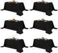 Fitable Black Tableclothes for Rectangle Tables 6 Pack - Elegant