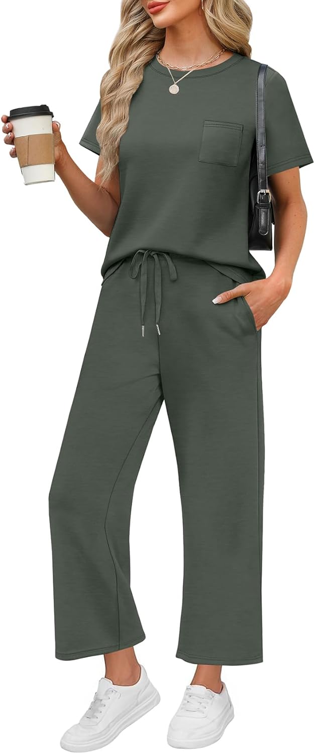 WIHOLL 2 Piece Sets for Women Casual Summer Travel Outfits