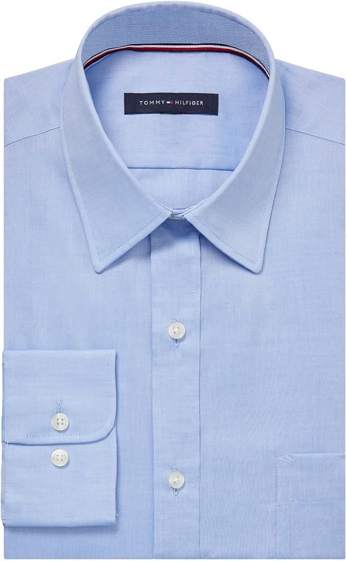 Tommy Hilfiger Men's Dress Shirt Regular Fit Non Iron Solid Style
