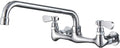 Wall Mount Kitchen Faucet 8in Center with 12in Swivel Spout