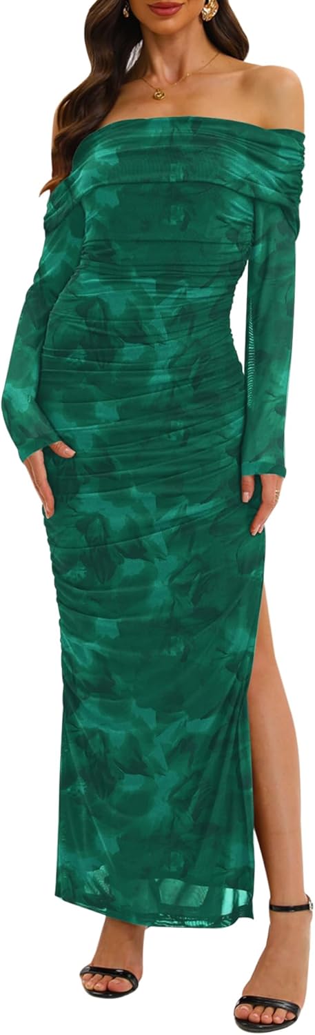 Relipop Off Shoulder Dress for Women - Elegant Maxi Style