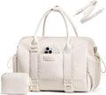 Small Gym Bag for Women White 14.5in - Mini Duffle with Yoga Mat