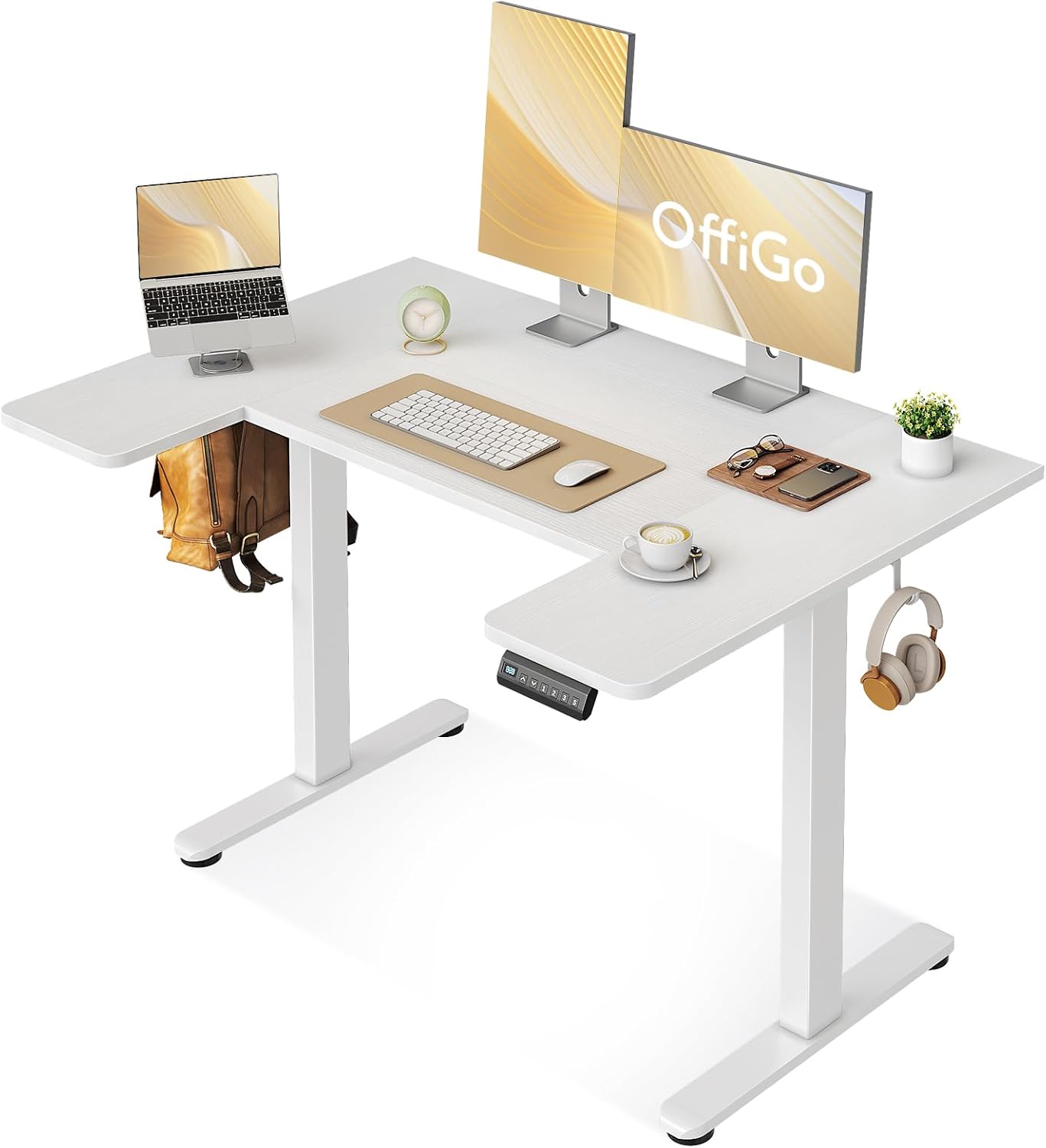 Height Adjustable U-Shaped Standing Desk - OffiGo